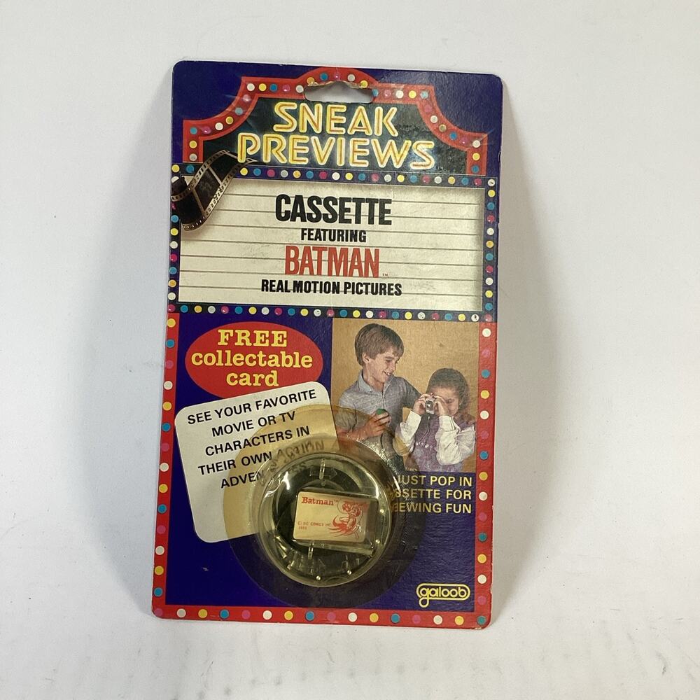1984 Vintage Galoob Toys, Sneak Previews Cassette Batman Motion Pictures, Reel